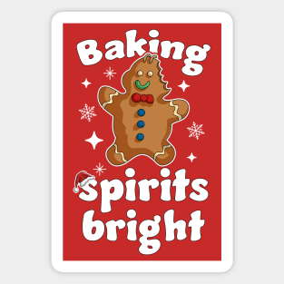 Baking Spirits Bright Christmas Funny Baker Pajama Family Magnet